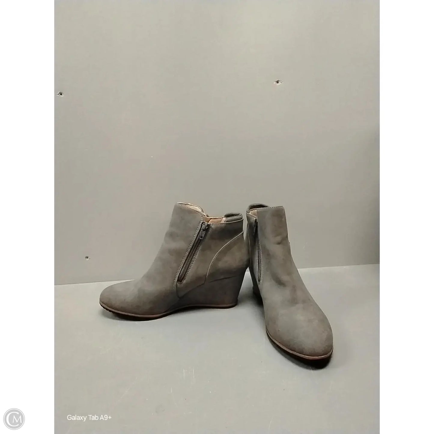 Boots Ankle Heels By Diba In Grey, Size: 8.5