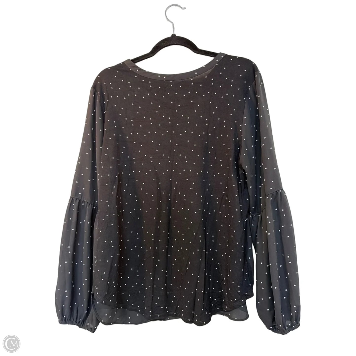 Blouse Long Sleeve By Loft In Polkadot Pattern, Size: L