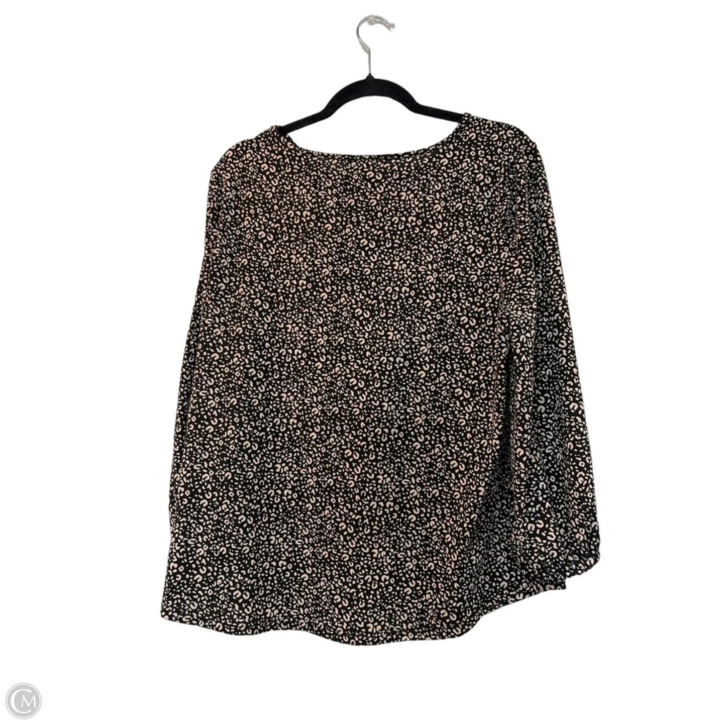 Blouse Long Sleeve By Adrianna Papell In Animal Print, Size: Xl