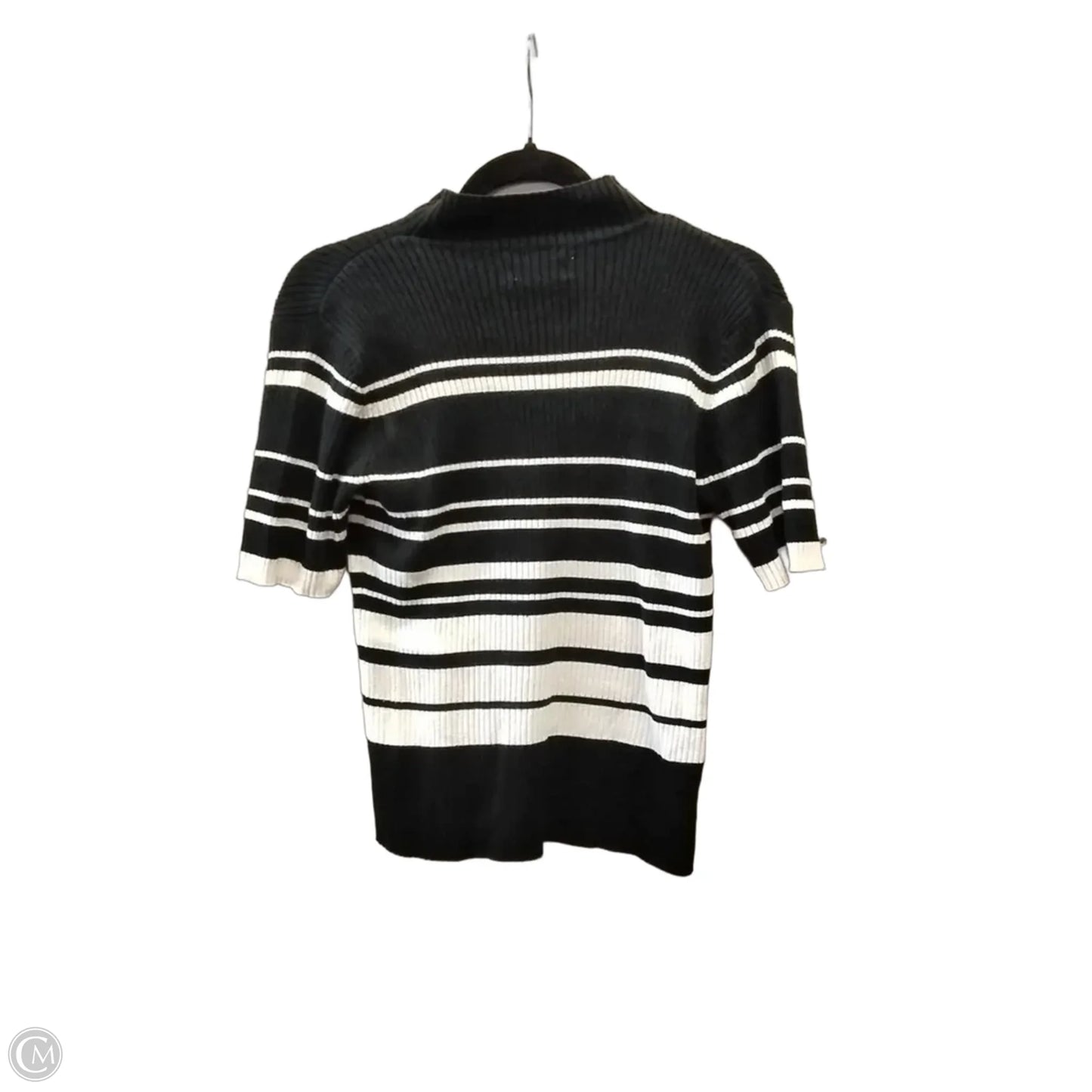 Sweater Short Sleeve By Worthington In Black & White, Size: M