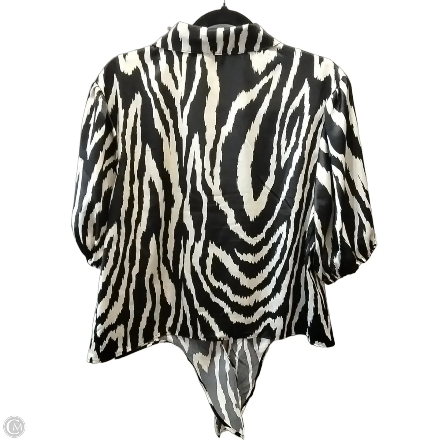 Blouse Long Sleeve By Cme In Zebra Print, Size: Xl
