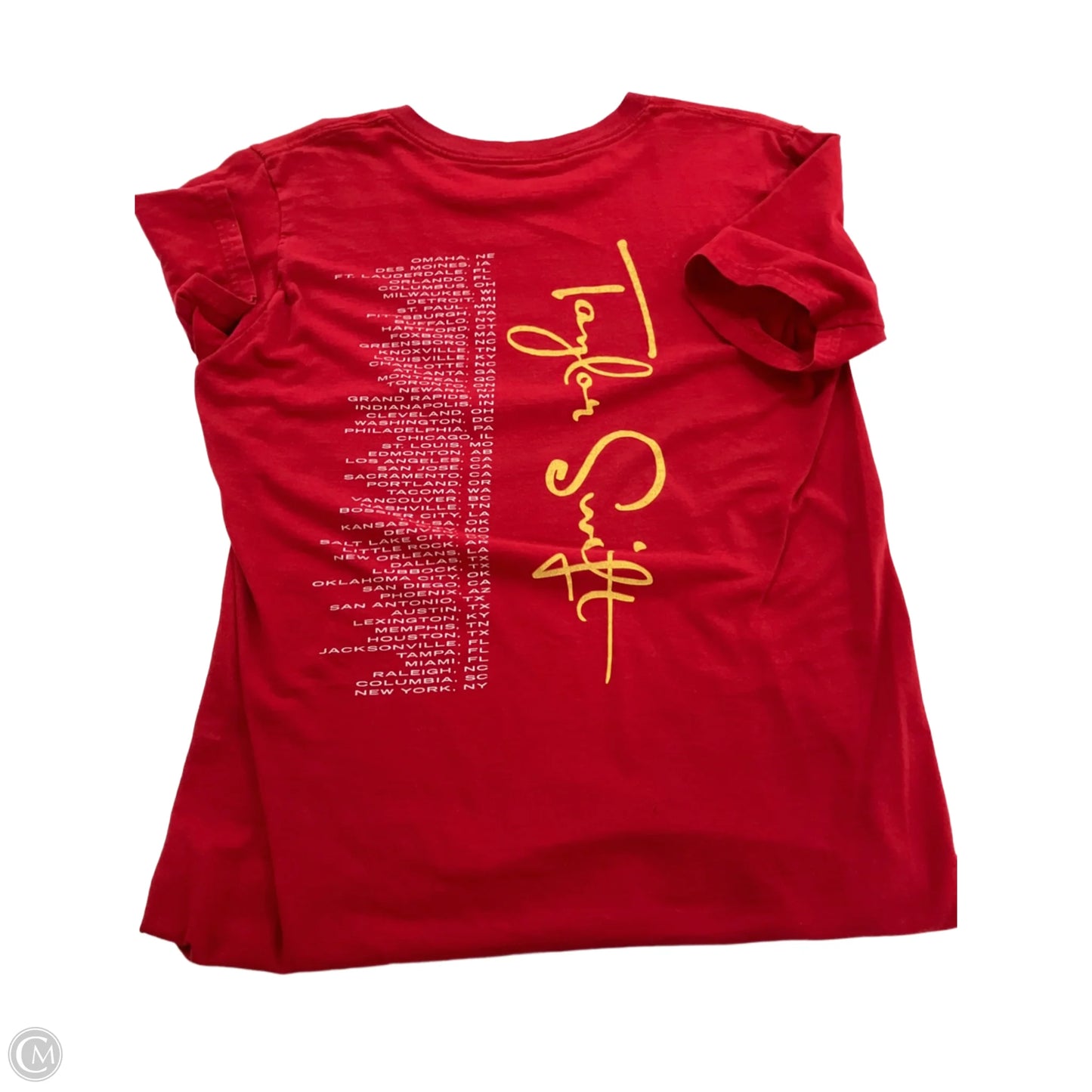 Top Short Sleeve By Clothes Mentor Taylor Swift In Red, Size: S