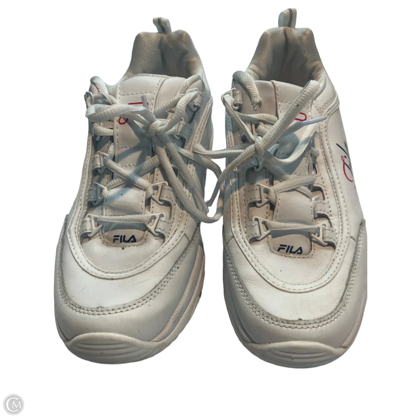 Shoes Athletic By Fila In White, Size: 9.5