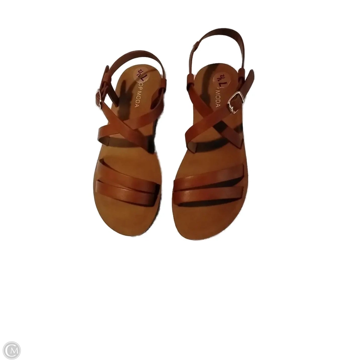 Sandals Flats By Clothes Mentor In Brown, Size: 7.5