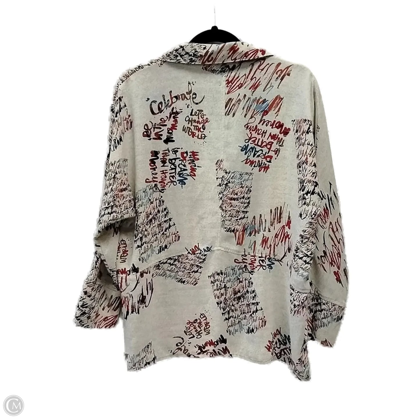Blouse Long Sleeve By Nic + Zoe In Multi-colored, Size: S