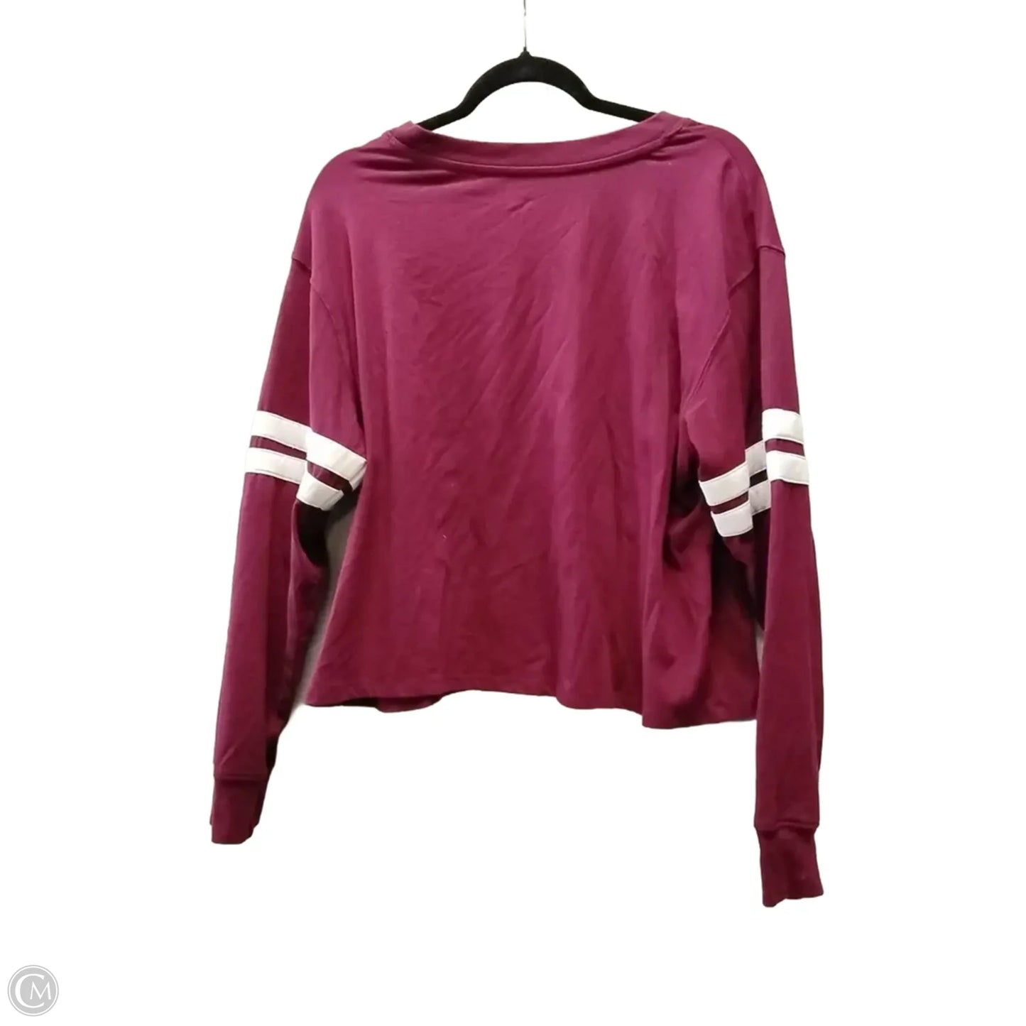 Top Long Sleeve Basic By Clothes Mentor In Purple & White, Size: L