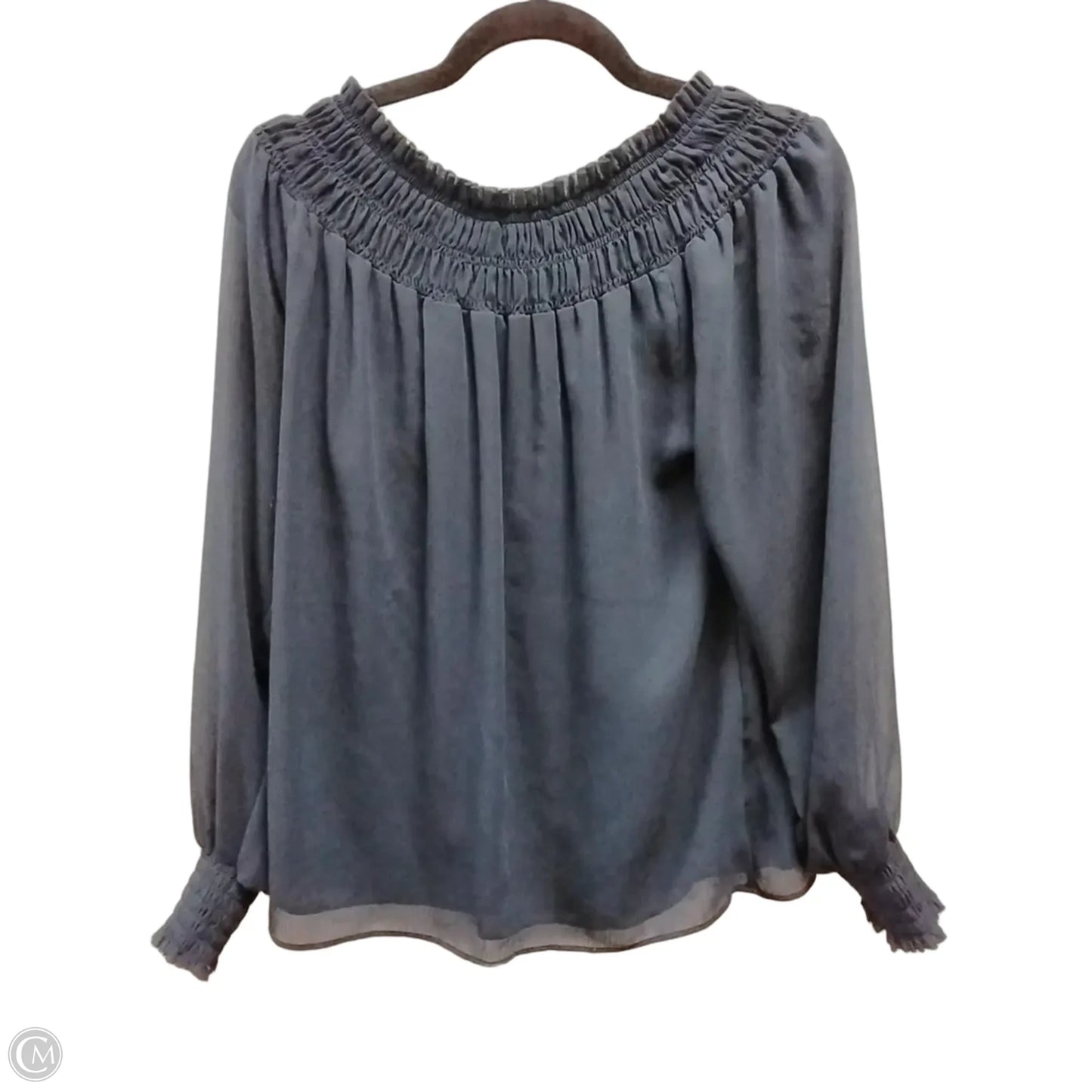 Blouse Long Sleeve By Ann Taylor In Blue, Size: Xs