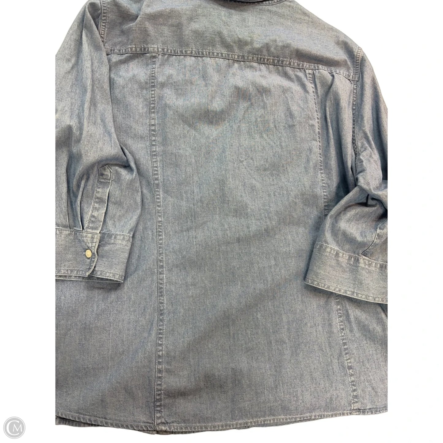 Top Short Sleeve By Croft And Barrow In Blue, Size: 3x