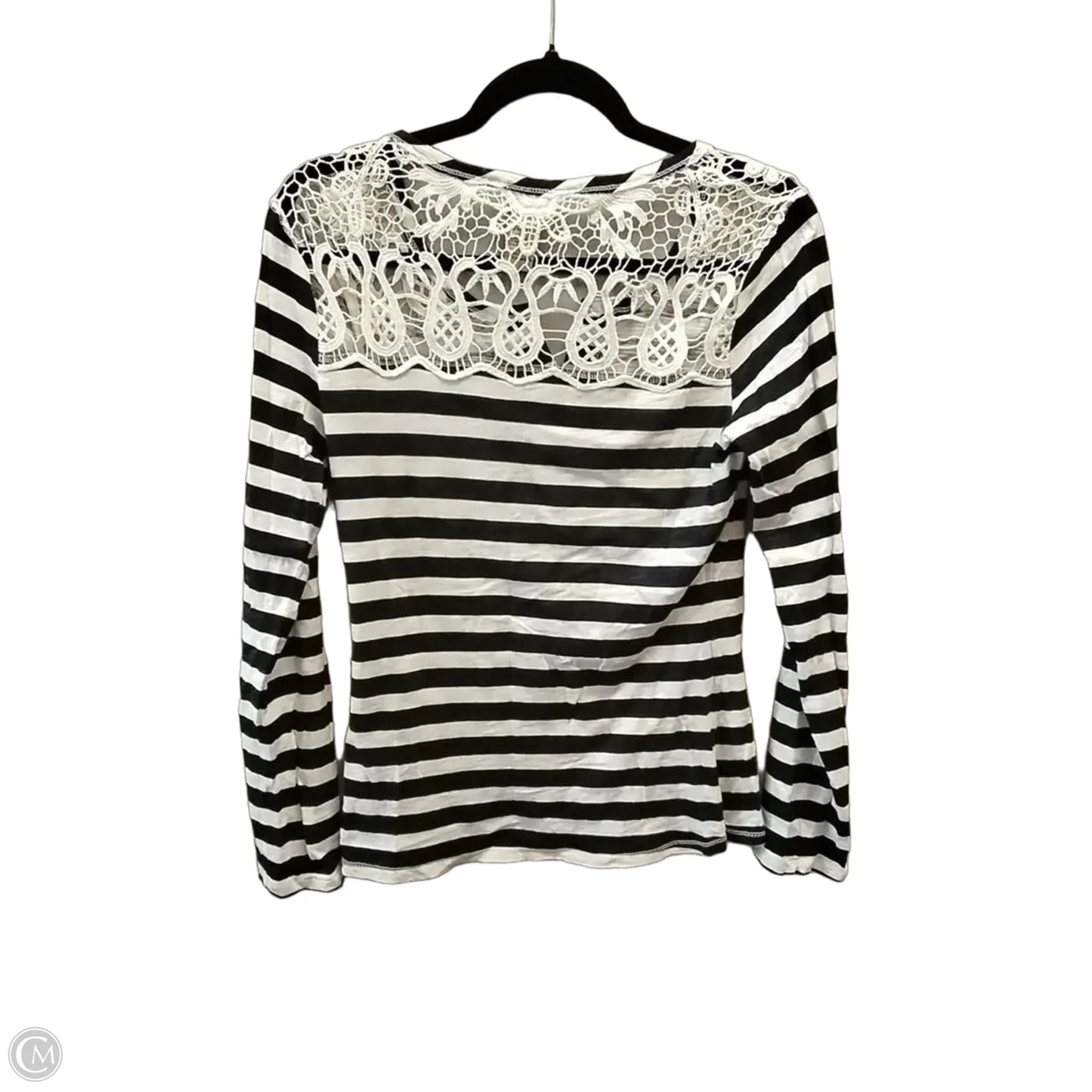 Top Long Sleeve By Eyelash In Striped Pattern, Size: M