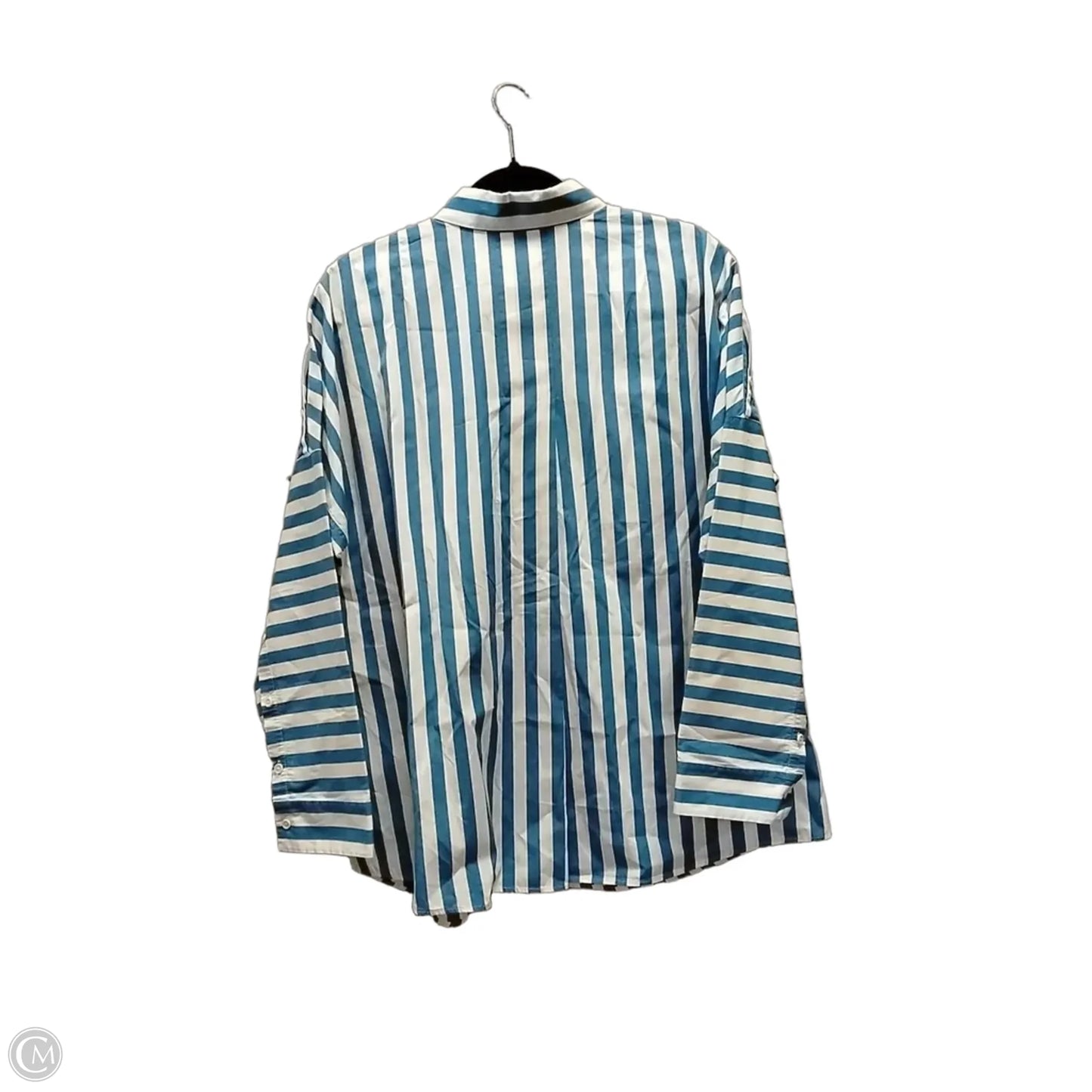 Top Long Sleeve By Akris In Striped Pattern, Size: L