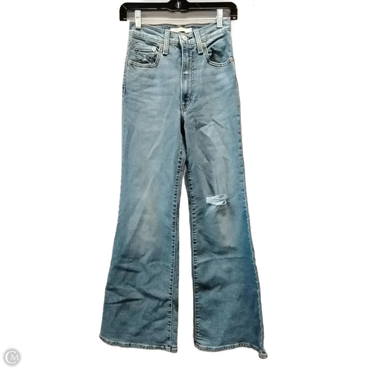 Jeans Wide Leg By Levis In Blue Denim, Size: 0