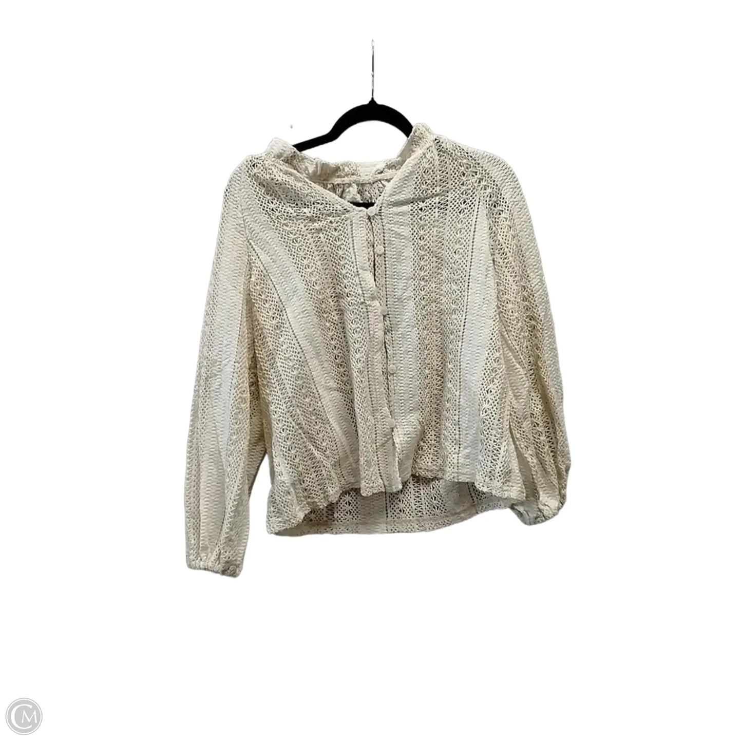 Top Long Sleeve By Clothes Mentor In Cream, Size: Xs