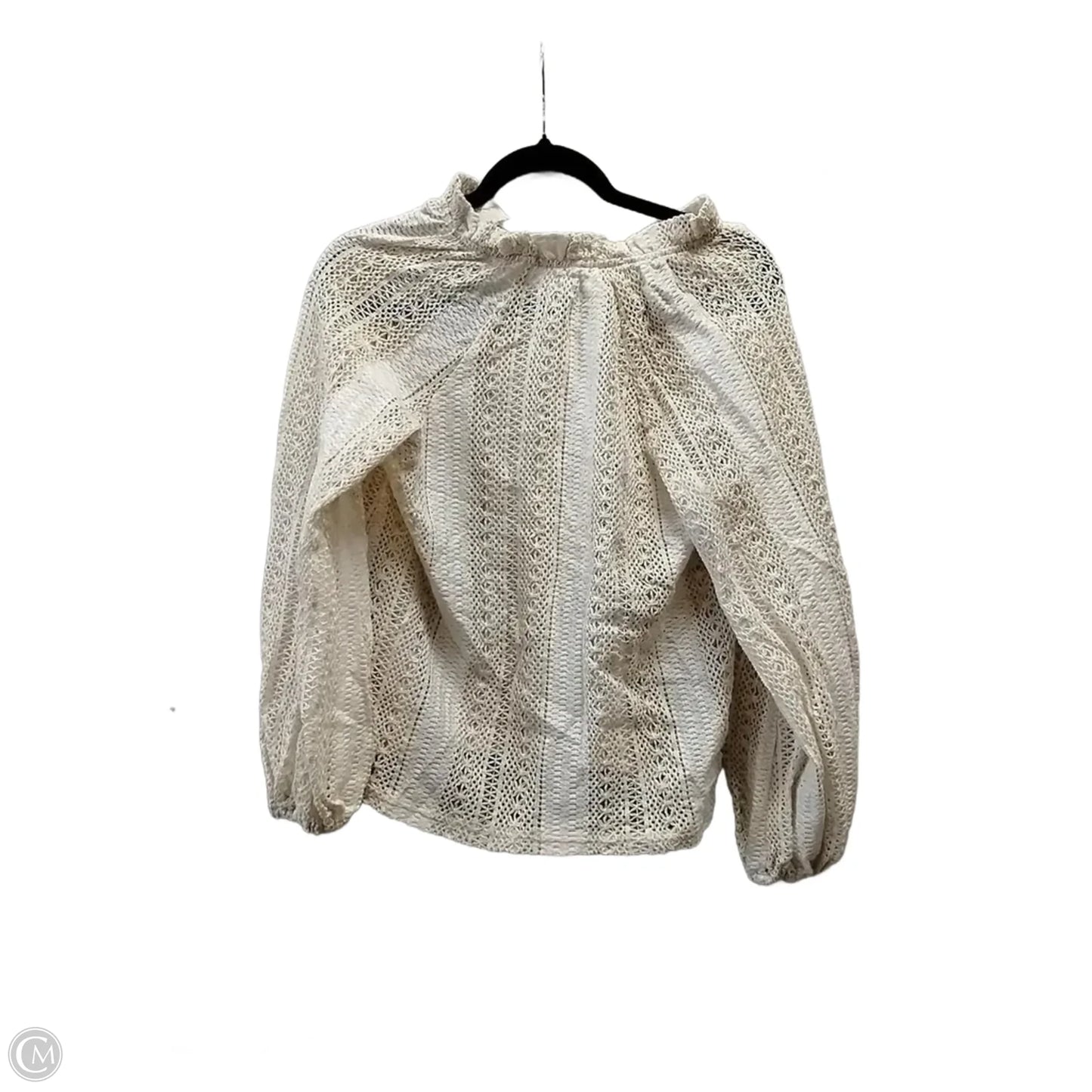 Top Long Sleeve By Clothes Mentor In Cream, Size: Xs