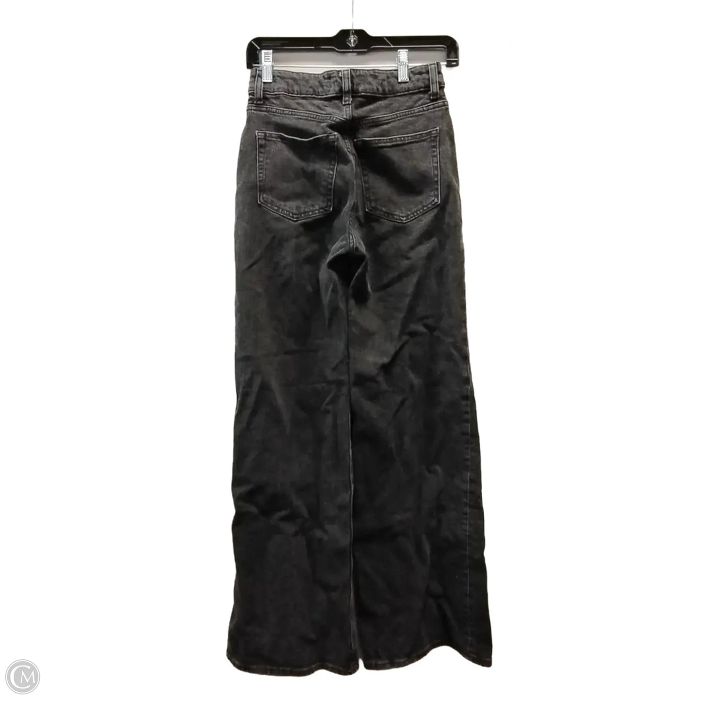 Jeans Wide Leg By H&m In Black Denim, Size: 2
