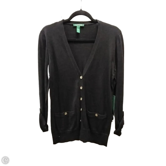 Sweater Cardigan By Lauren By Ralph Lauren In Black, Size: M
