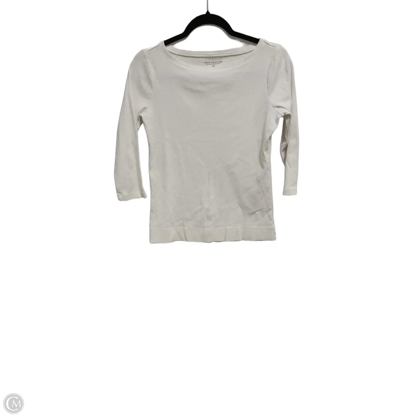 Top Long Sleeve By Ann Taylor In White, Size: M