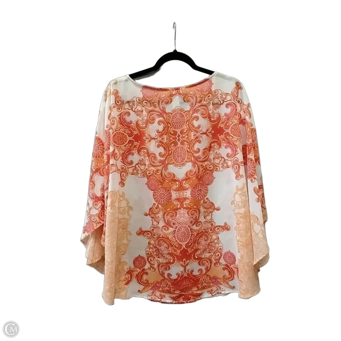 Kimono By Chicos In Orange & White, Size: Xl
