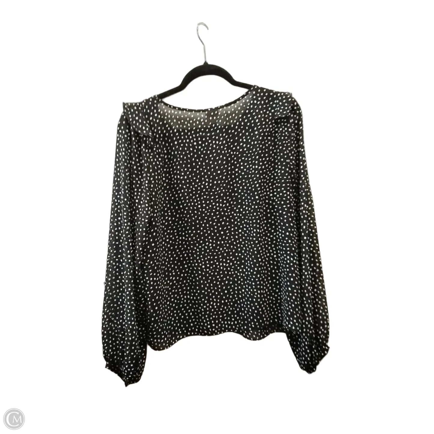 Top Long Sleeve By Cabi In Polkadot Pattern, Size: M