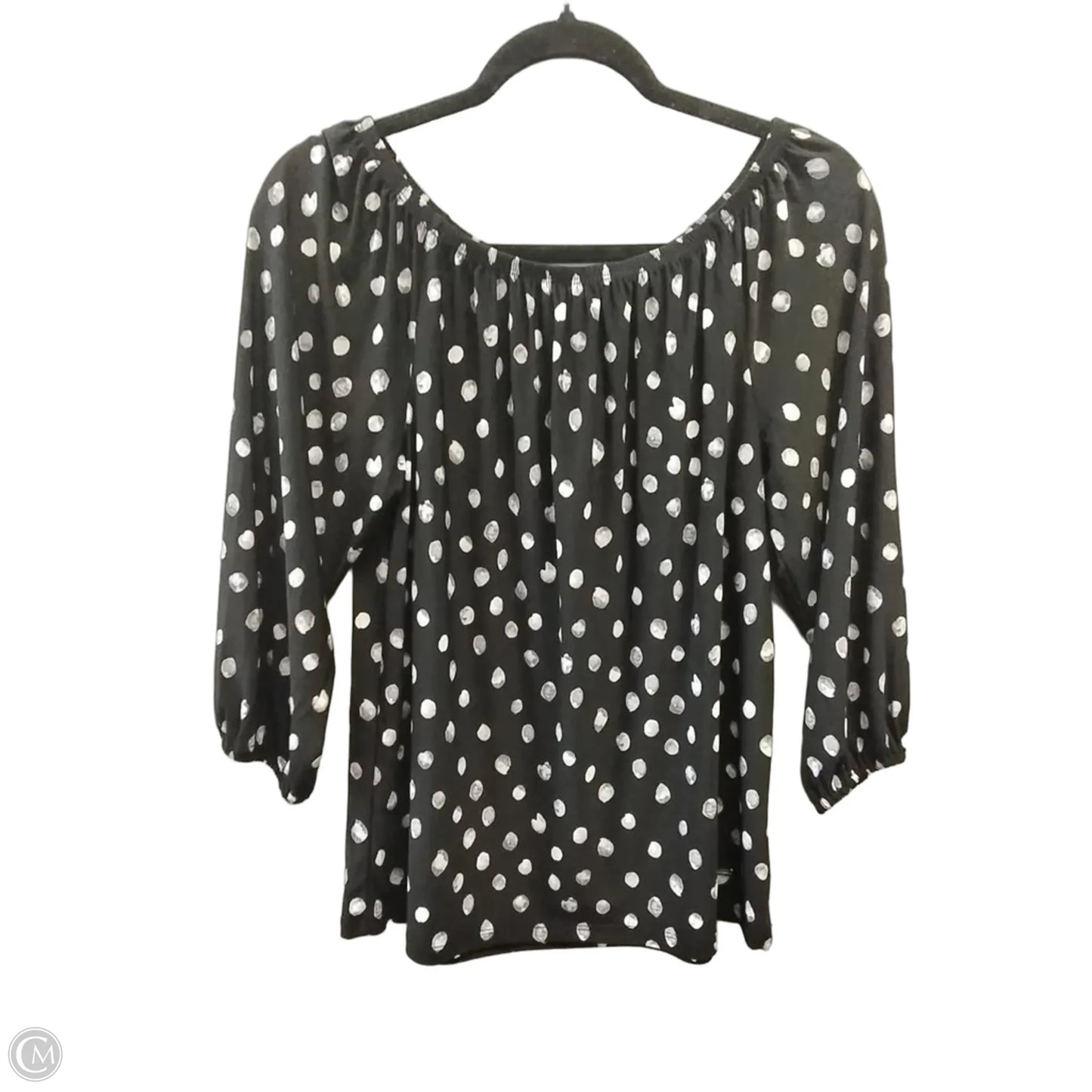 Top Long Sleeve By Anne Klein In Polkadot Pattern, Size: S