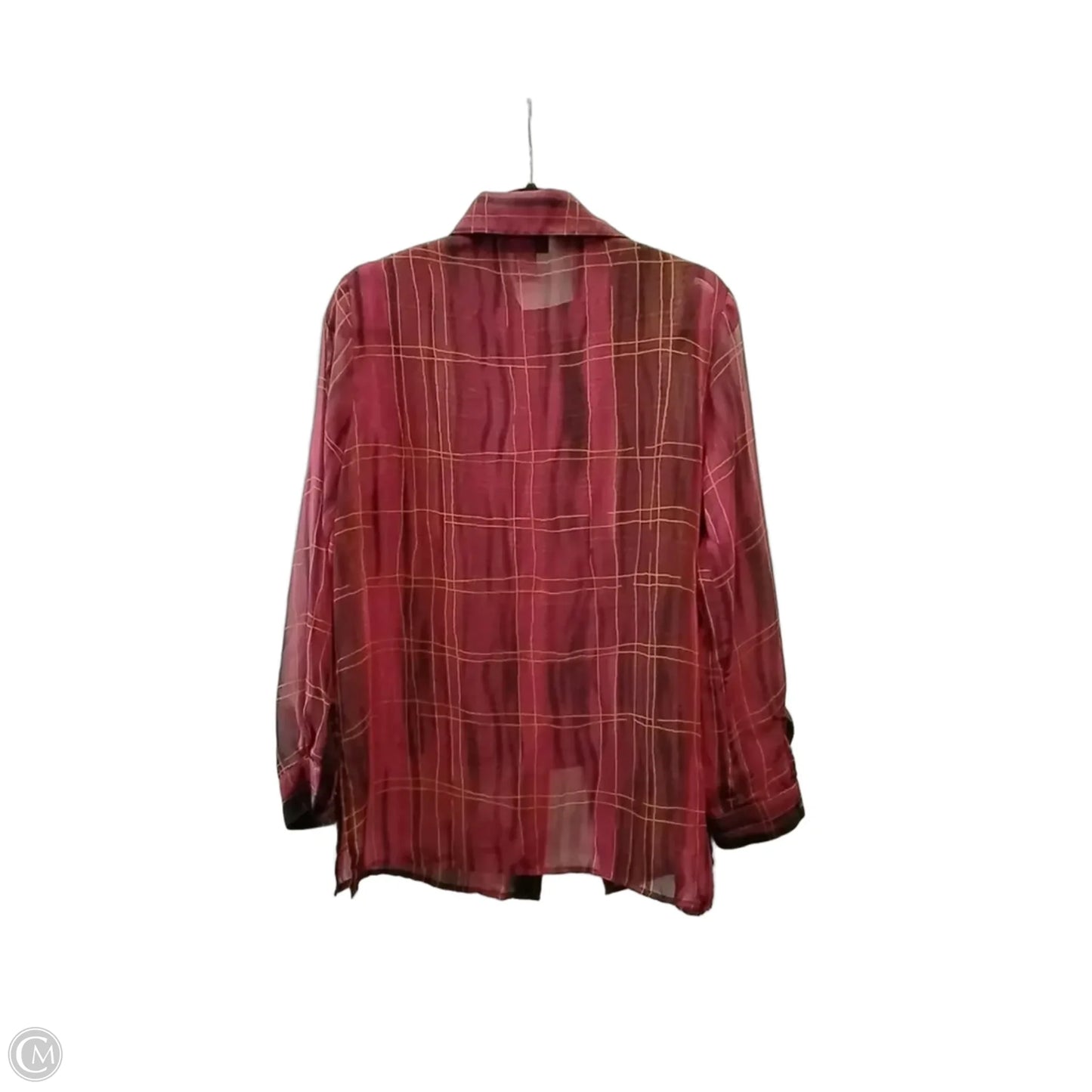 Top 2pc Long Sleeve By Notations In Plaid Pattern, Size: S