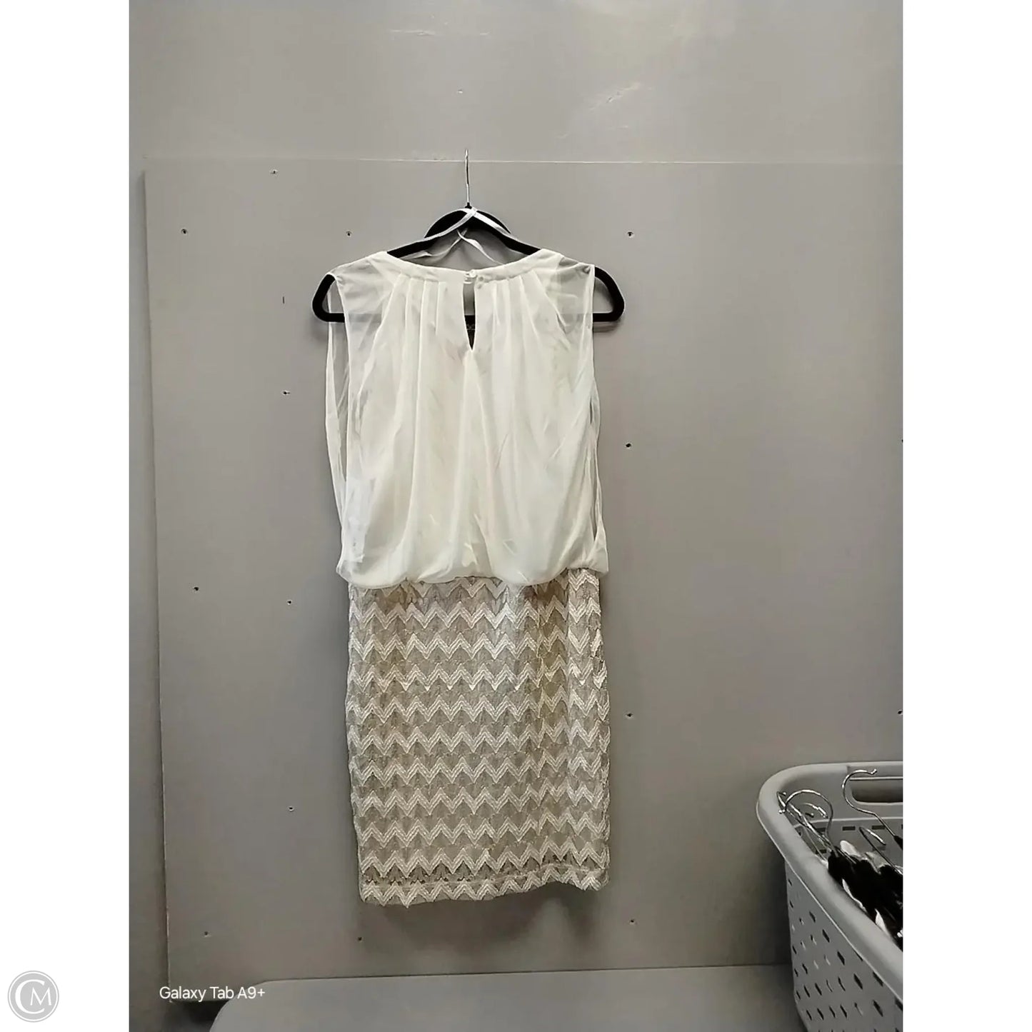 Dress Party Midi By Perceptions In Cream, Size: 8p