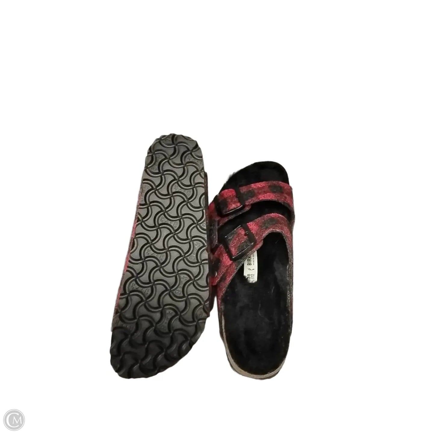 Sandals Flats By Birkenstock In Plaid Pattern, Size: 8