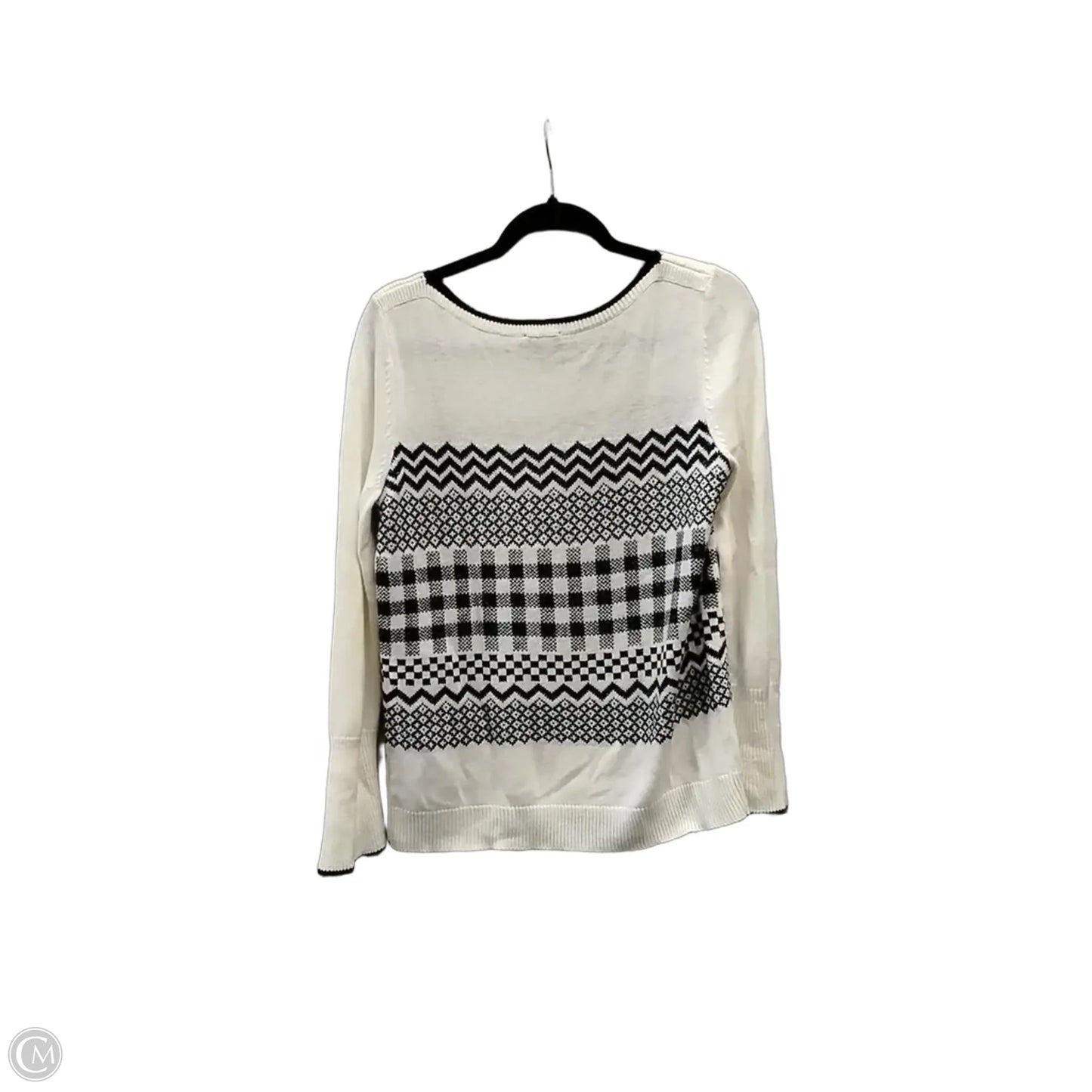 Sweater By Talbots In Black & Cream, Size: M