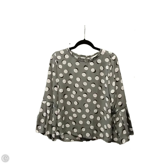 Blouse Long Sleeve By Loft In Grey & Pink, Size: Sp