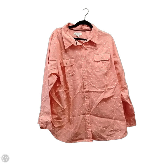 Blouse Long Sleeve By Liz Claiborne In Polkadot Pattern, Size: 3x