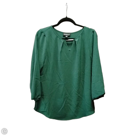 Blouse Long Sleeve By Fortune & Ivy In Green, Size: S