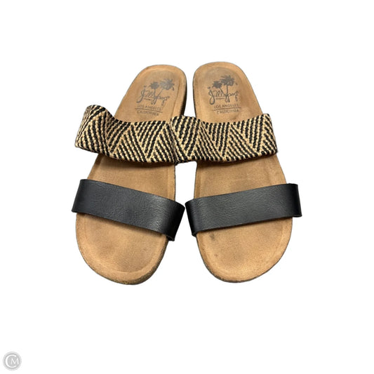 Sandals Flats By Clothes Mentor In Black & Brown, Size: 7