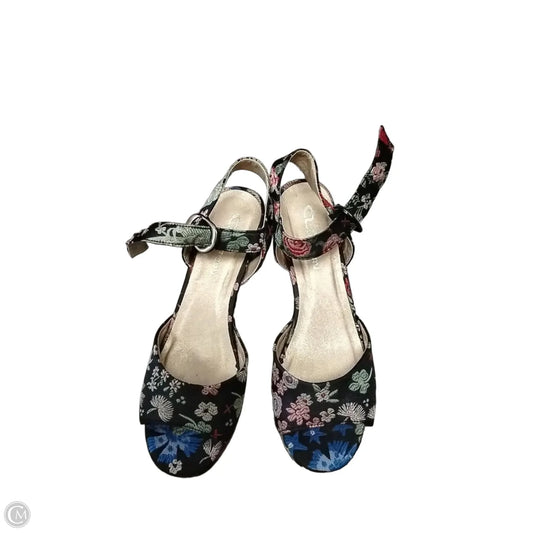 Sandals Heels Block By Laundry In Floral Print, Size: 6.5