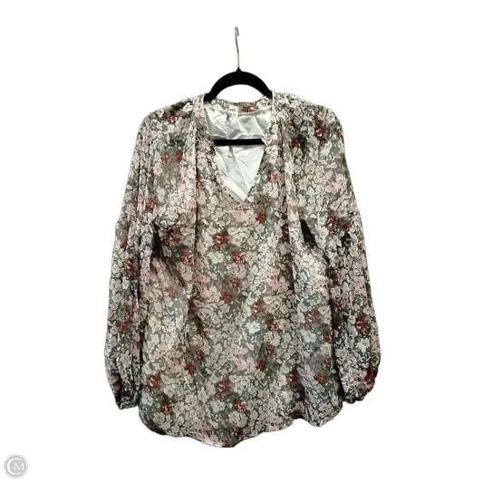 Blouse Long Sleeve By Clothes Mentor In Floral Print, Size: Xl