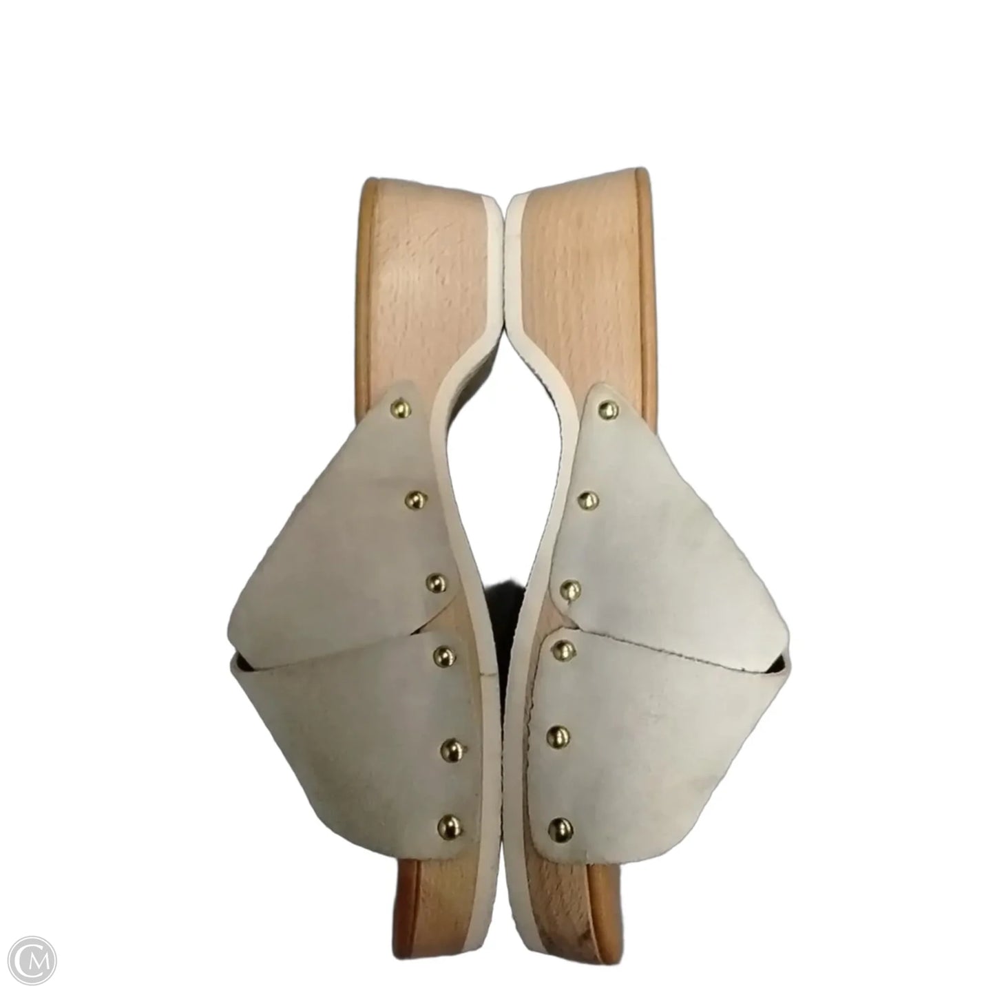 Sandals Heels Block By Clothes Mentor In Beige, Size: 8