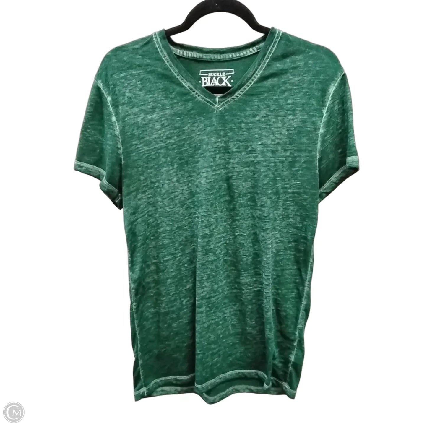 Top Short Sleeve By Buckle Black In Green, Size: S