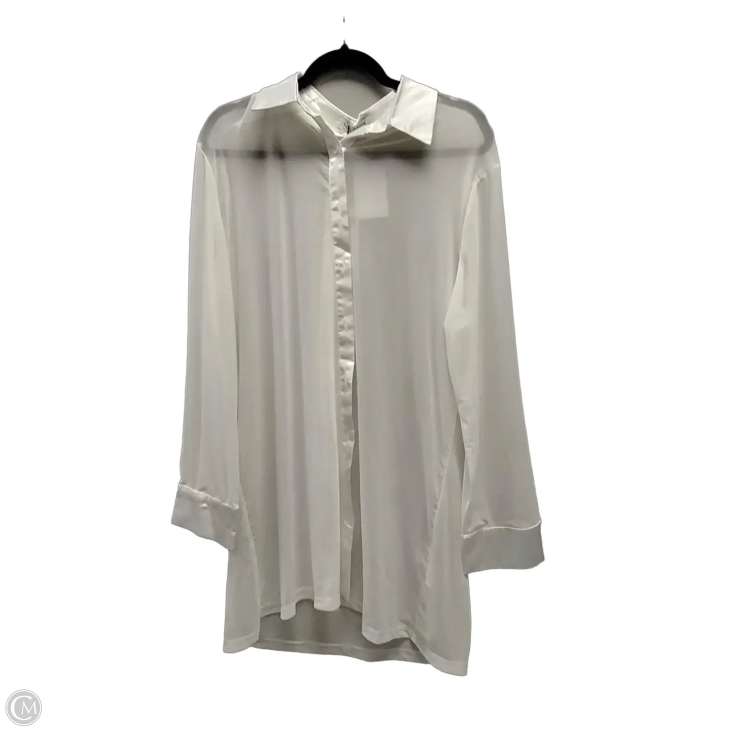 Blouse Long Sleeve By Clothes Mentor In White, Size: L