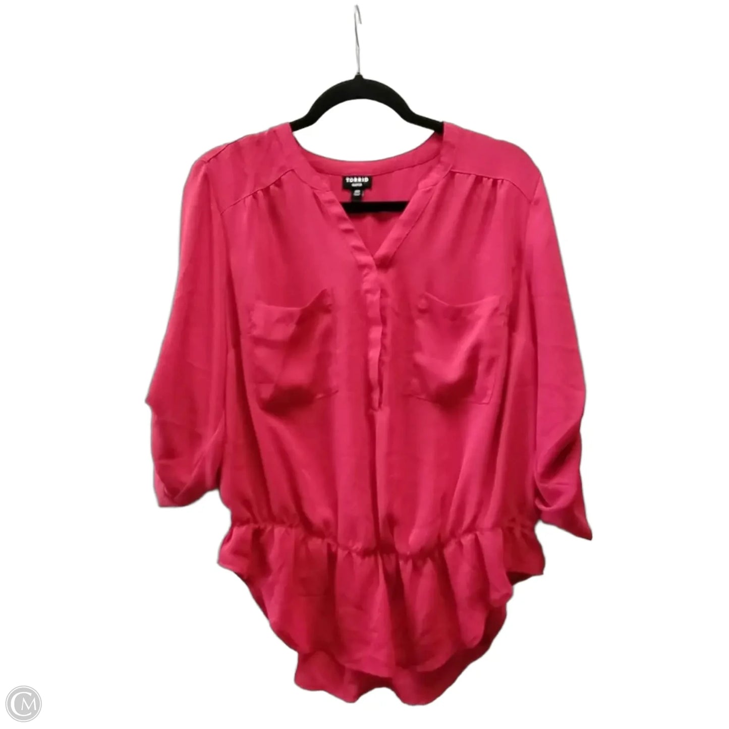 Blouse Long Sleeve By Torrid In Red, Size: L