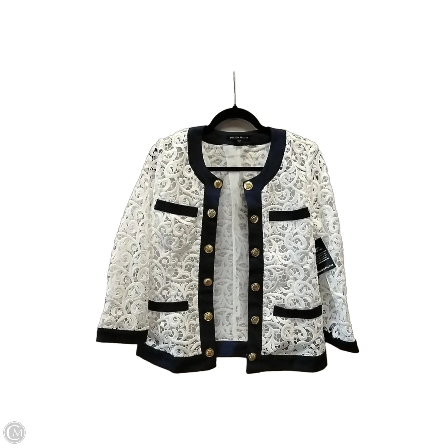 Jacket Other By Boston Proper In Blue & White, Size: M