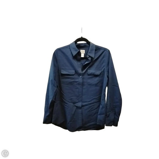 Blouse Long Sleeve By Chicos In Blue, Size: S