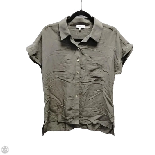 Blouse Short Sleeve By Calvin Klein In Green, Size: Xs