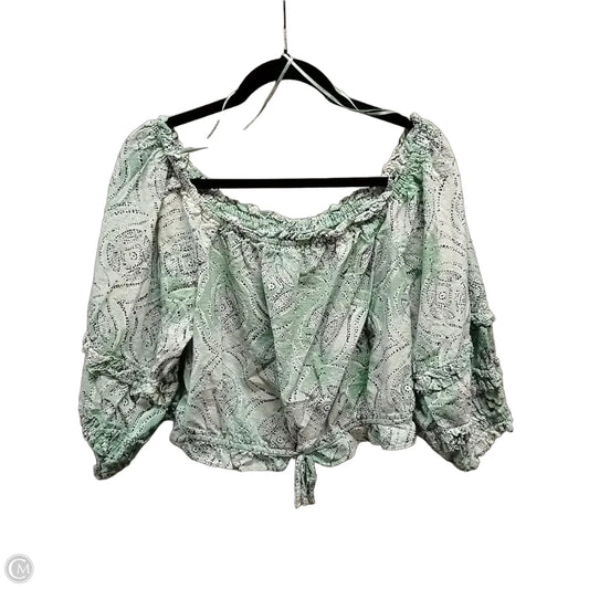 Blouse Long Sleeve By Lc Lauren Conrad In Green, Size: Xl