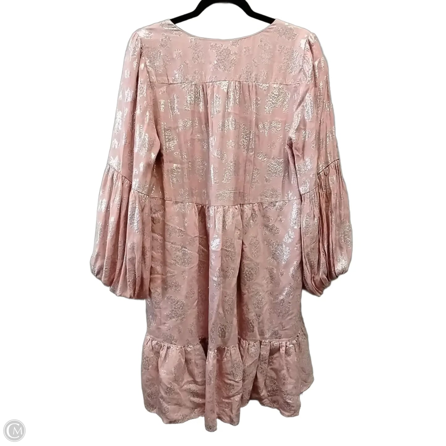 Dress Casual Midi By Anthropologie In Pink & Silver, Size: L