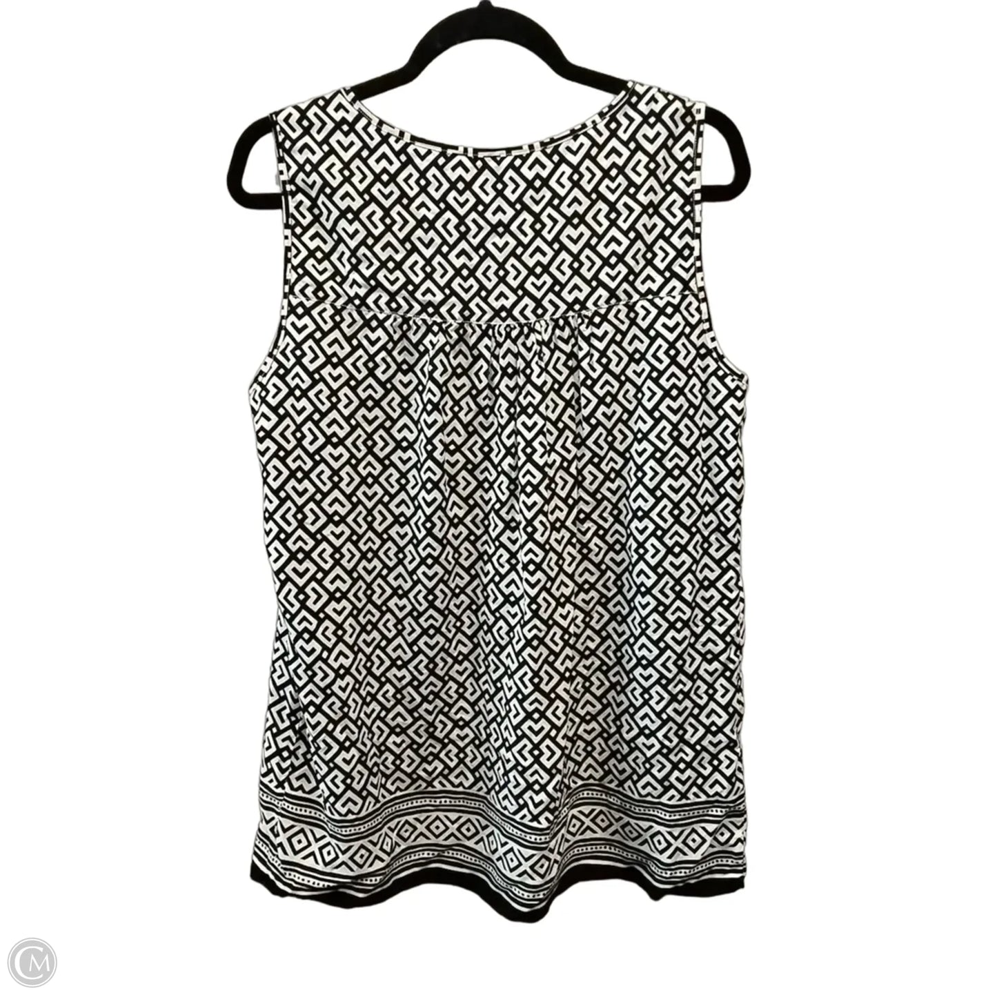 Top Sleeveless By Max Studio In Black & White, Size: L