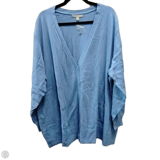 Sweater Cardigan By Woman Within In Blue, Size: 4x