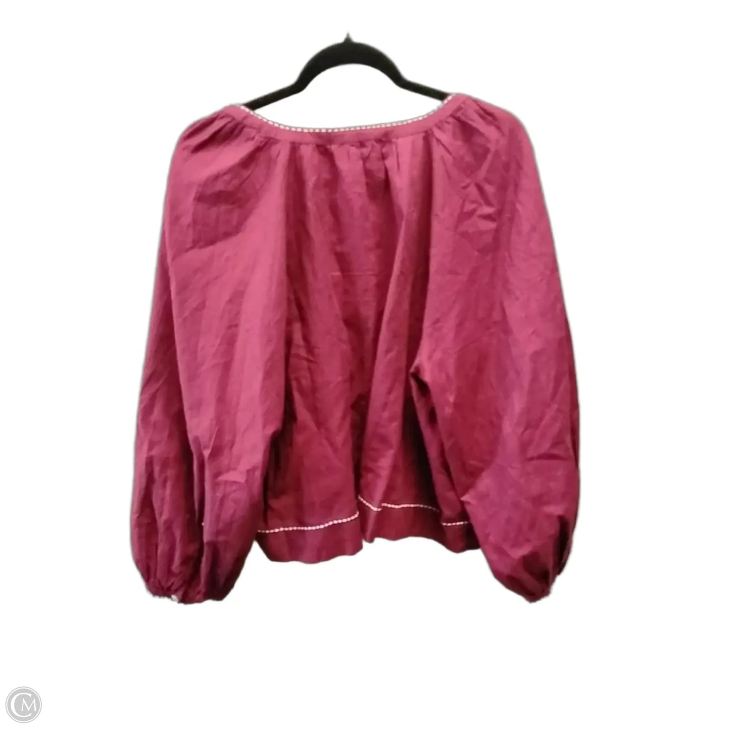 Blouse Long Sleeve By Loft In Purple, Size: Xxl