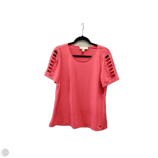 Blouse Short Sleeve By Michael By Michael Kors In Orange, Size: L