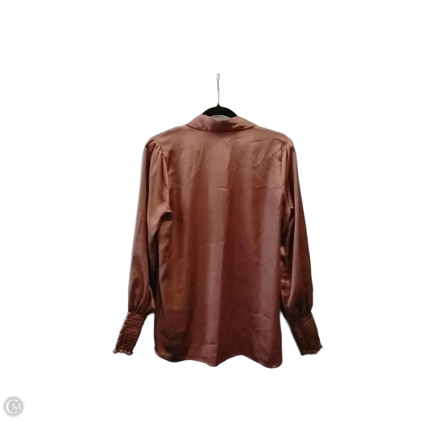 Blouse Long Sleeve By Express In Brown, Size: M