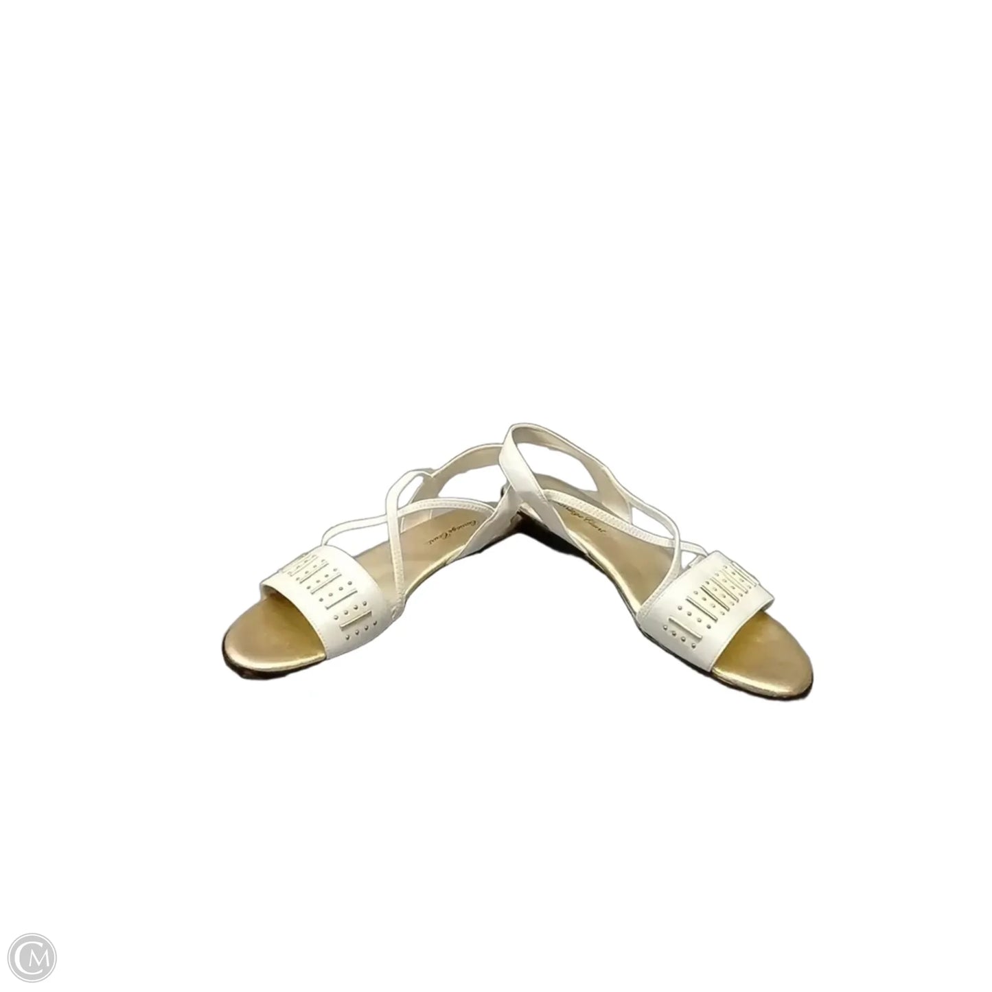 Sandals Flats By Clothes Mentor In White & Yellow, Size: 7