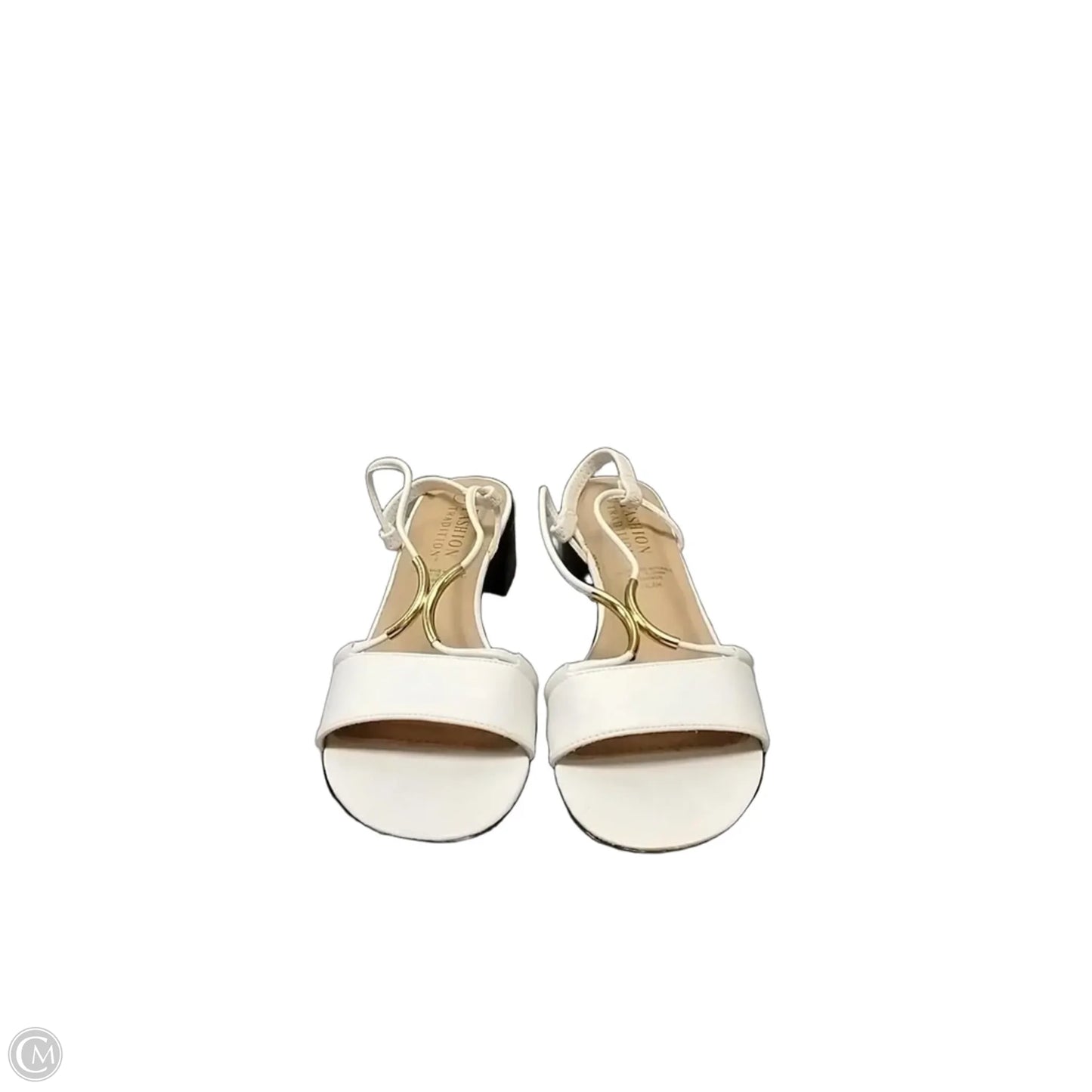 Sandals Heels Kitten By Clothes Mentor In White, Size: 7