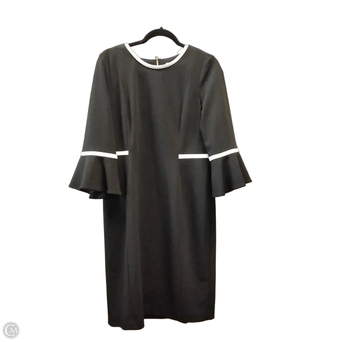 Dress Casual Midi By Calvin Klein In Black & White, Size: 12